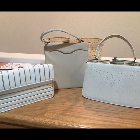 ❤️ Lot of 3 Vintage White Purses ❤️