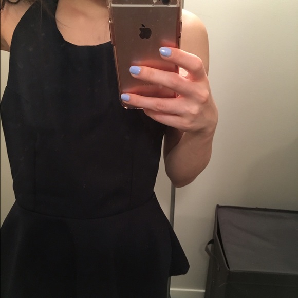 Black backless halter tops