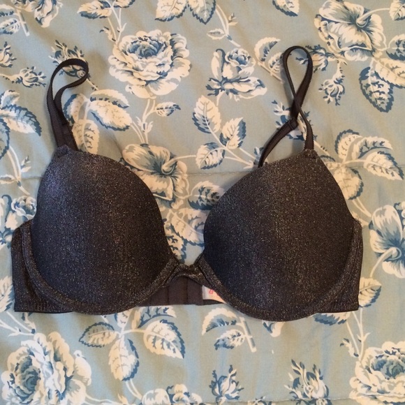 Dark Gray Sparkly Pink Bra
