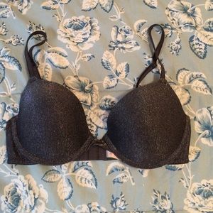 Dark Gray Sparkly Pink Bra