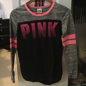 Grey, black, and pink long sleeve