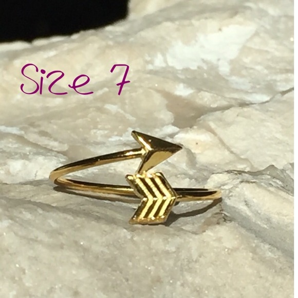 Sterling Silver Gold Plated Bypass Arrow Ring