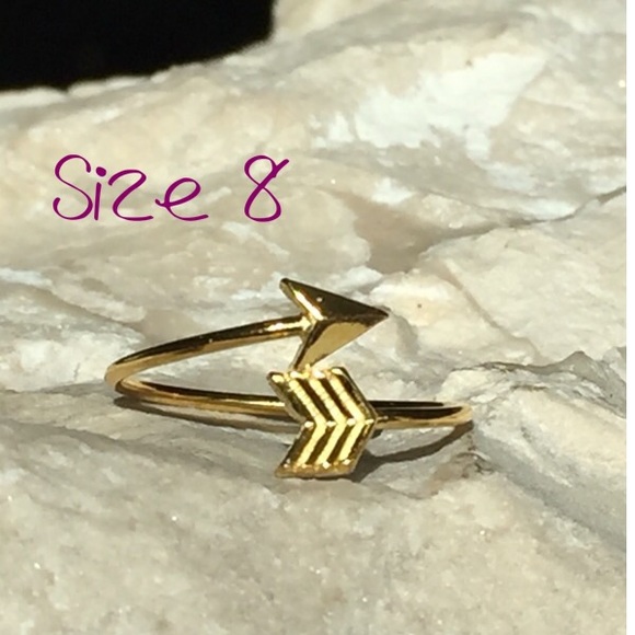 Sterling Silver Gold Plated Bypass Arrow Ring