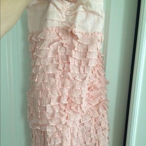 J.Crew Pink Strapless Ruffle Dress