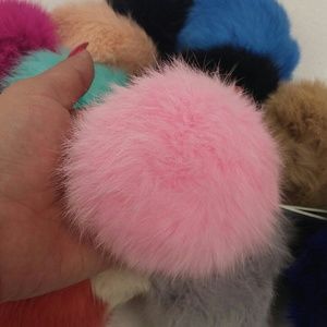 Real fur key chains
