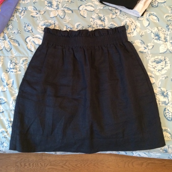 Navy J Crew City Mini Linen Skirt