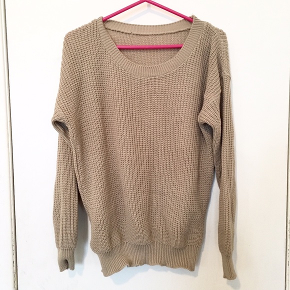 Boohoo Sweaters - Boohoo Tan Comfy Sweater