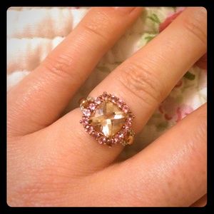 Morganite and pink sapphire ring