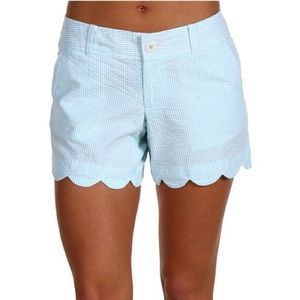Lilly Pulitzer  Blue Butter Cup Scalloped Shorts