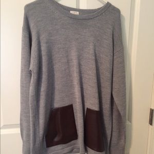 J.Crew leather pockets sweater