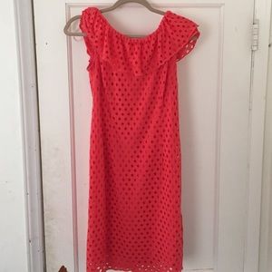 Dress Barn Coral Eyelet Dress
