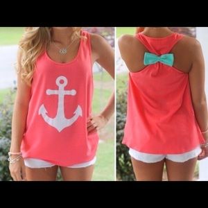 Pink anchor tank top