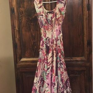 Colorful tea length dress