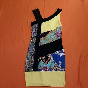 Block patterned bodycon dress