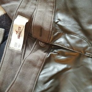 Leather and soft hollister jeggings olive
