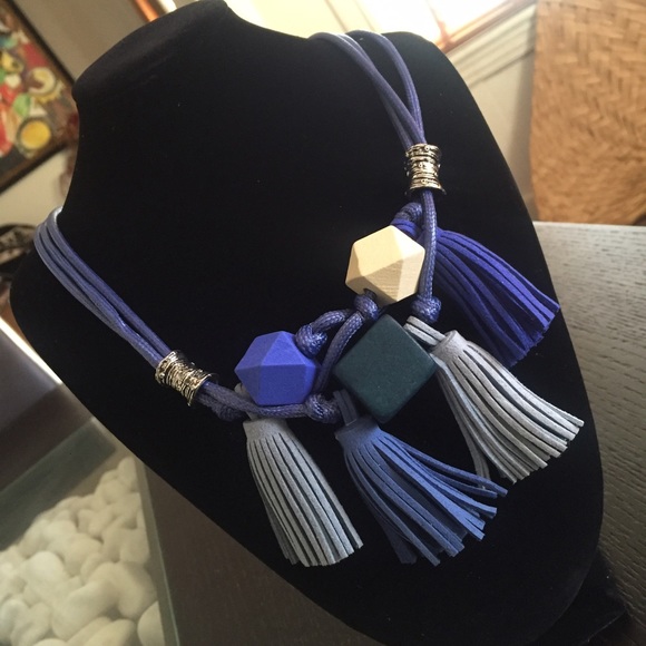 Blue Tassel Necklace