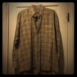 Men's classic print Burberry button down.