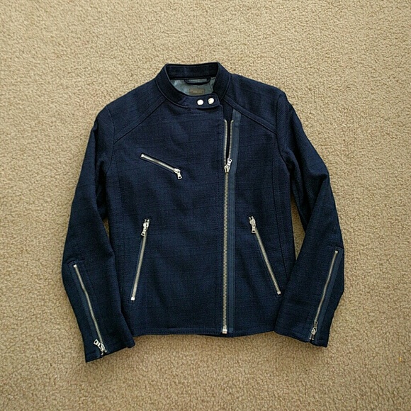 GAP navy moto jacket size xs