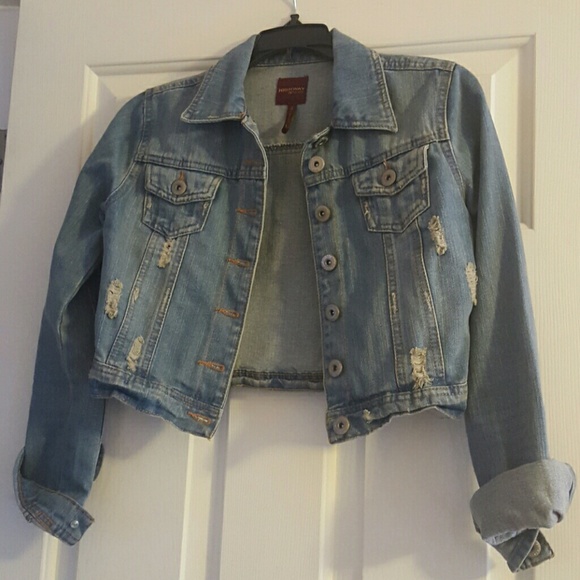 Distressed jean jacket