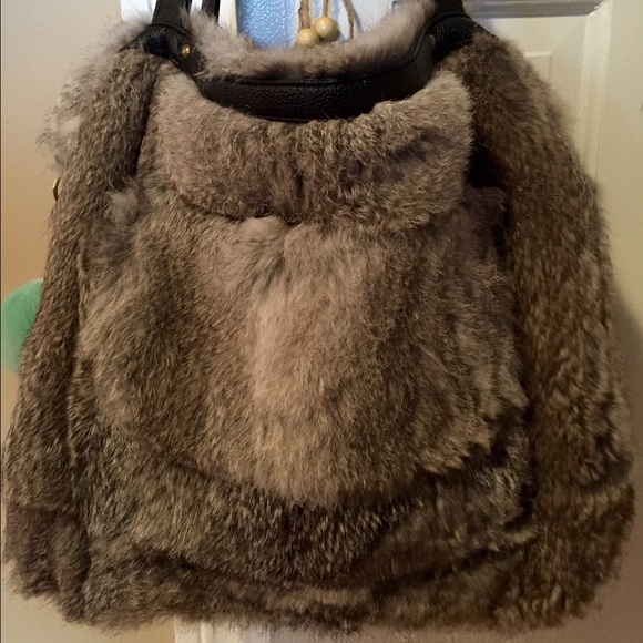 Rabbit fur purse