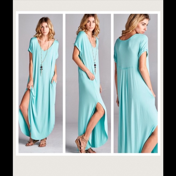 Royal blue loose fit maxi with pockets - Picture 2 of 2