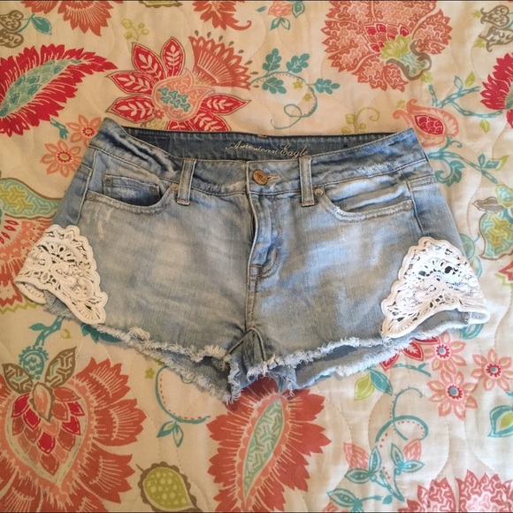 Lace Jean shorts