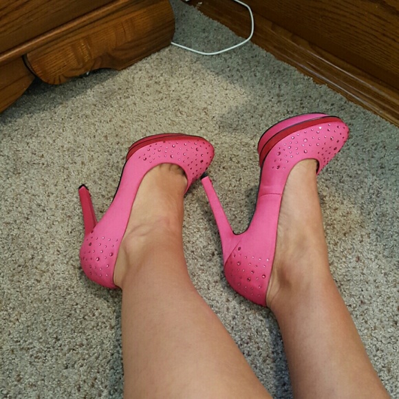 Bedazzled sweetheart shoes