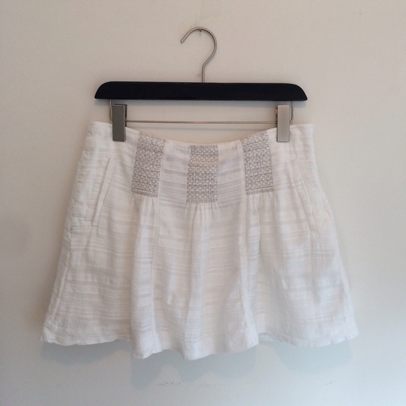 white gauze mini skirt