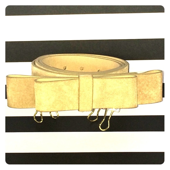 Anthropologie suede leather bow belt