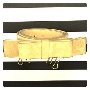 Anthropologie suede leather bow belt