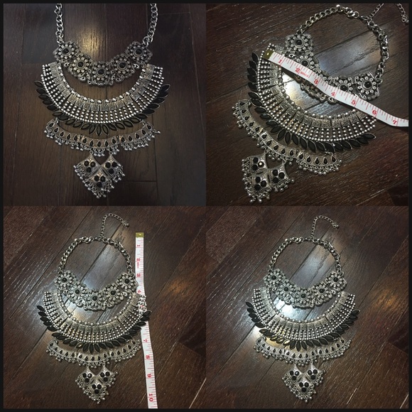 Extreme Bohemian Silver Dressy Statement Necklace - Picture 3 of 4