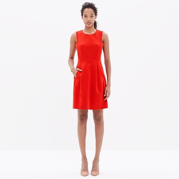 Madewell Red Abroad Dress NWT