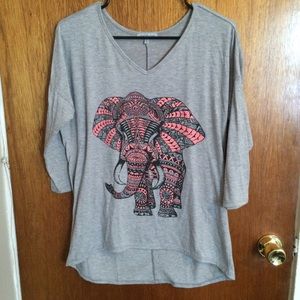 Loose fitting elephant shirt