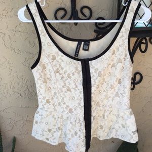 Full Tilt Lace Tank with Eyelet Buttoning