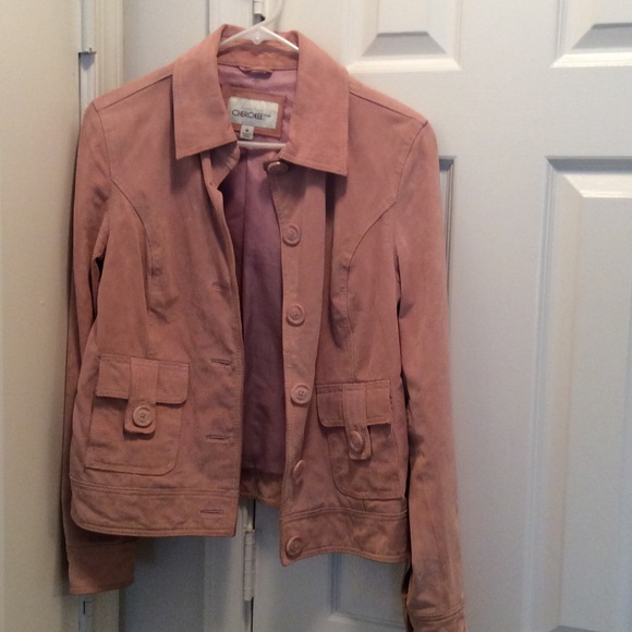 Pink Leather Cherokee Jacket Medium