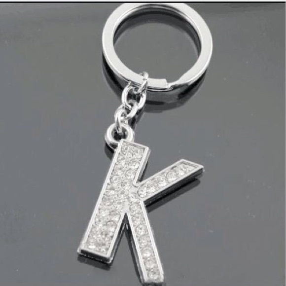 Rhinestoned Letters Keychains - Picture 2 of 4