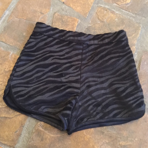 CUSTOM MADE velvet zebra high waisted shorts