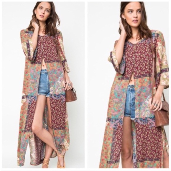 🌼HP🌼 Printed Kimono Bohemian Boho Maxi Duster - Picture 2 of 2