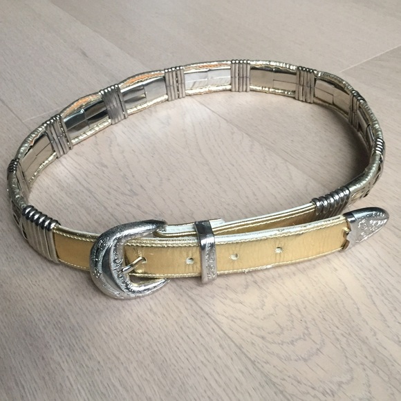 Vintage Gold and Silver Western Waist Belt