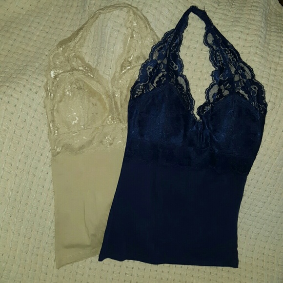 Set of 2 lace halter tank tops