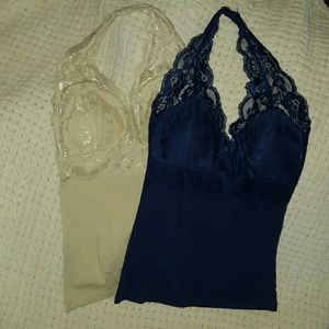 Set of 2 lace halter tank tops