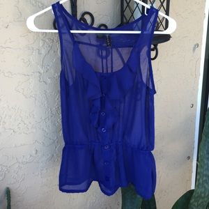 Full Tilt Shear Ruffled Tank