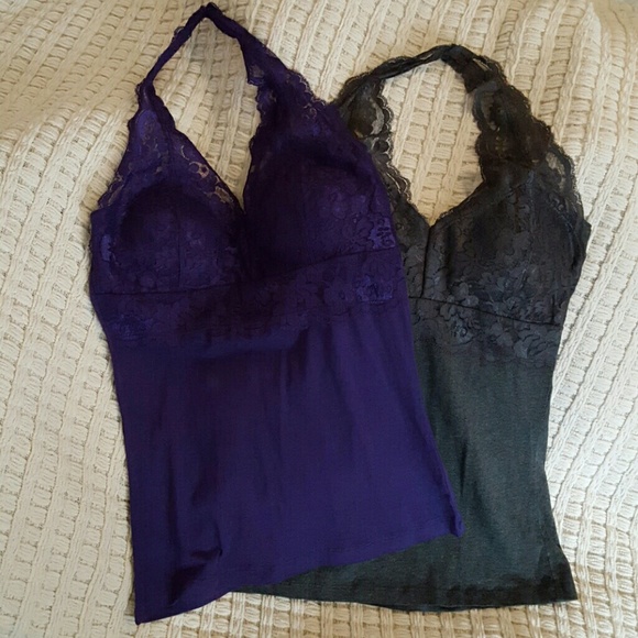 Set of 2 lace halter tank tops