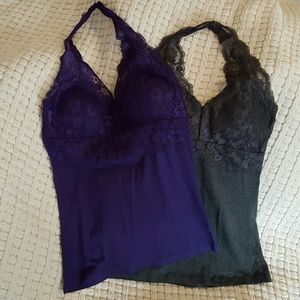 Set of 2 lace halter tank tops