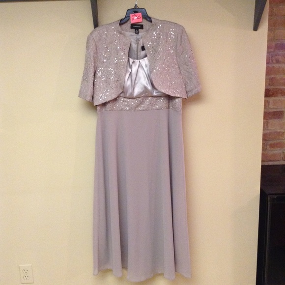 This is a mocha RM Richards formal dress.