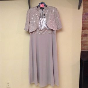 This is a mocha RM Richards formal dress.