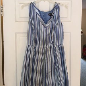 Brooks Brothers Blue and White Silk Dress