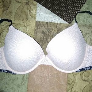 Victoria's Secret Pink Leopard Lace Push Up Bra