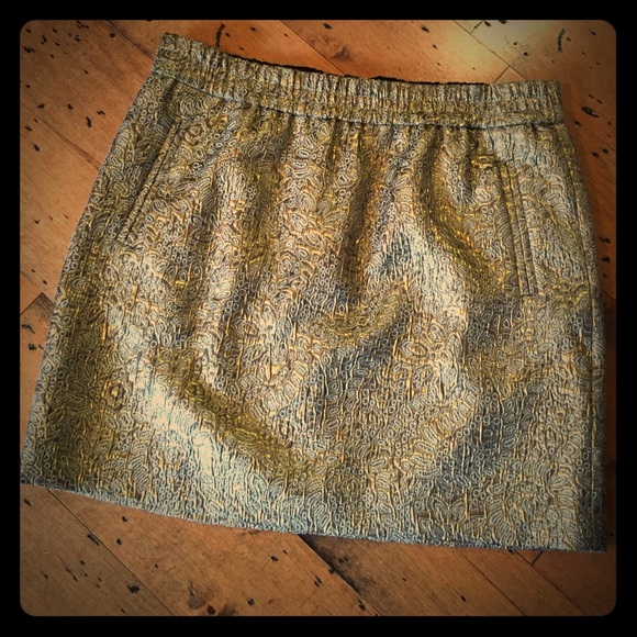 LOFT gold metallic skirt