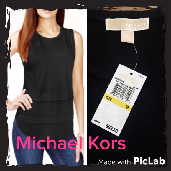 NWT Michael Kors layered chiffon tank Sz M